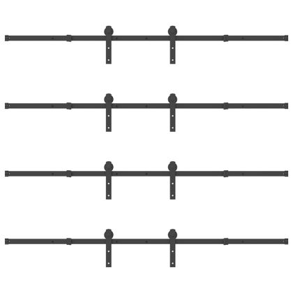 Комплект механизъм за плъзгаща врата, 427 см, стомана, черен