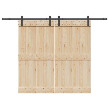 Комплект механизъм за плъзгаща врата, 427 см, стомана, черен