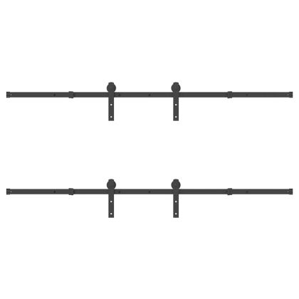 Комплект механизъм за плъзгаща врата, 427 см, стомана, черен