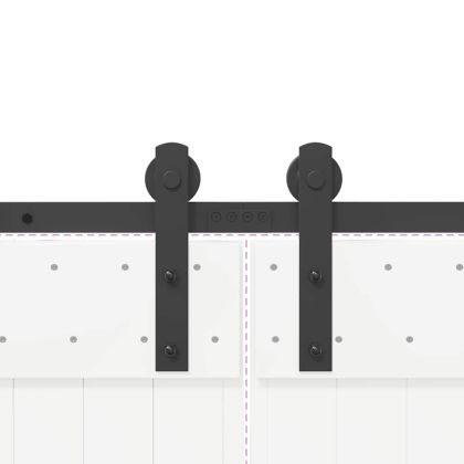 Комплект механизъм за плъзгаща врата, 427 см, стомана, черен