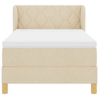 Легло с пружинирана основа с матрак Крем 90 x 190 cm текстил