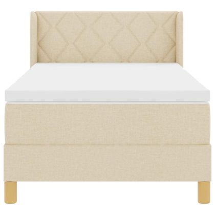 Легло с пружинирана основа с матрак Крем 190 x 90 cm Полиестер