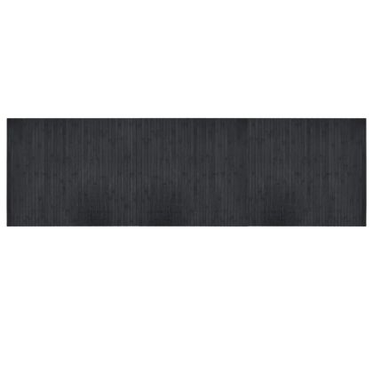 Килим, правоъгълен, сив, 60x200 см, бамбук