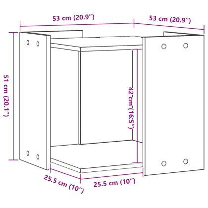 Заграждение за котешка тоалетна 53x53x51 см инженерно дърво