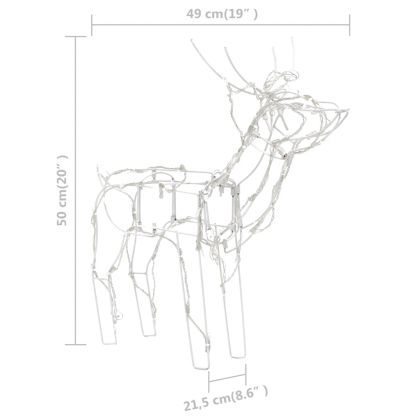 Коледна украса, 3 светещи елена, 229 LED лампички