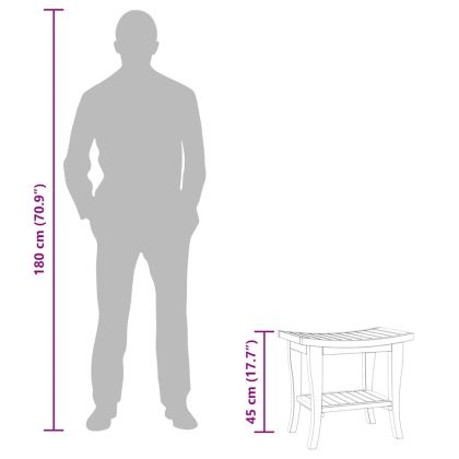 Помощна маса за баня 50x35x45 см тиково дърво масив