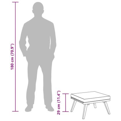 Градинска табуретка с възглавница, 60x60x29 см, акация масив