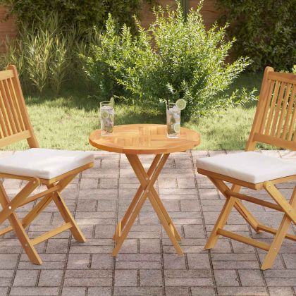 Плот за маса, тиково дърво масив, кръгъл, 2,5 см, 60 см