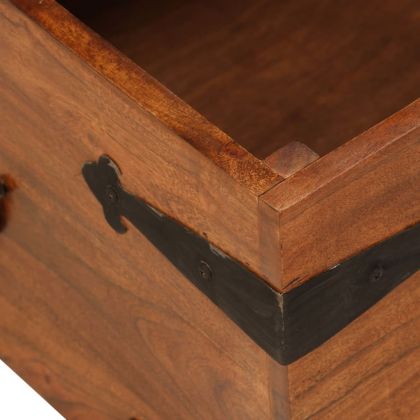 Маса за кафе масивно акациево дърво с меден финиш 110x55x35 см