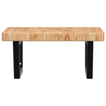 Стенен рафт за мивка, стомана и масивно дърво дъб