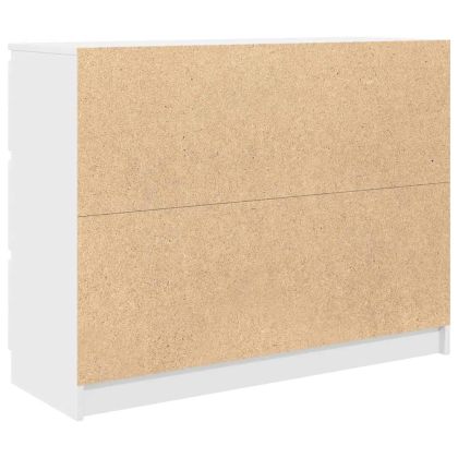 Сайдборд, бял, 100x35x76 см, инженерно дърво