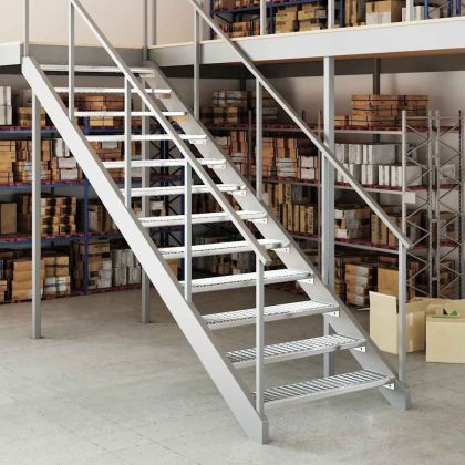 Решетъчно стъпало 100x24x7 см поцинкована стомана