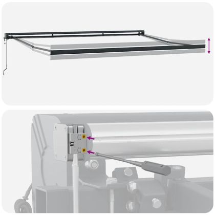 Прибираща се тента кремава 4x3 м плат и алуминий