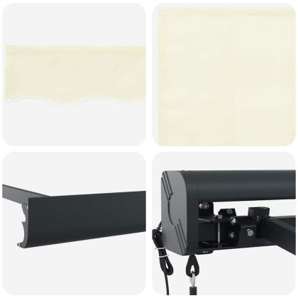 Прибираща се тента кремава 4x3 м плат и алуминий