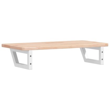 Стенен рафт за мивка, стомана и масивно дърво дъб