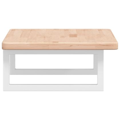 Стенен рафт за мивка, стомана и масивно дърво дъб