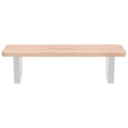 Стенен рафт за мивка, стомана и масивно дърво дъб