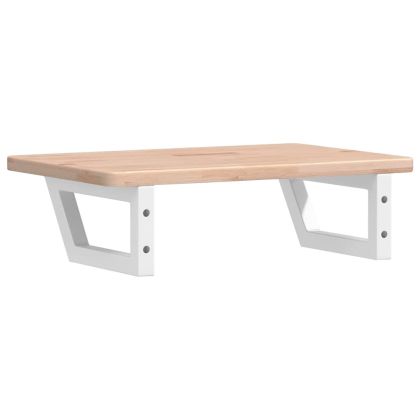 Стенен рафт за мивка, стомана и масивно дърво дъб