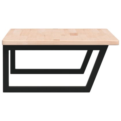 Стенен рафт за мивка, стомана и масивно дърво дъб