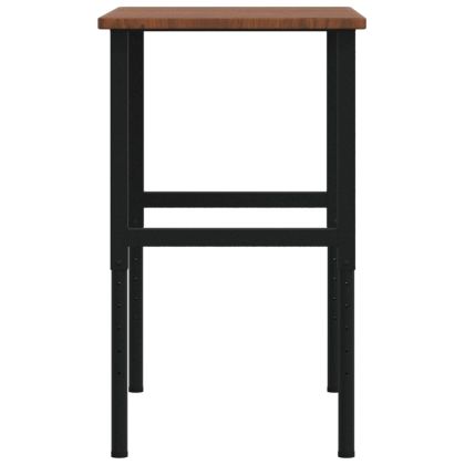 Работна маса тъмнокафяв 100x60x(71,5-98) см дъб масив