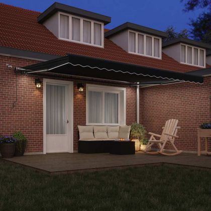 Сгъваем навес с Черно 450 × 300 cm текстил