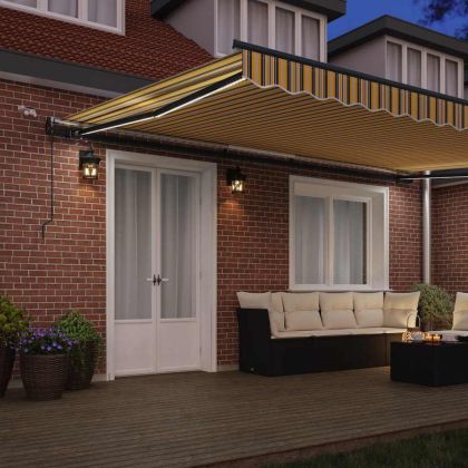 Сгъваем навес с Многоцветен 500 × 300 cm текстил