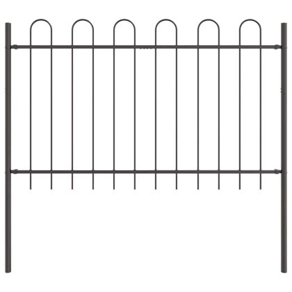 Градска ограда 4 pcs Сив 6,8 x 1,2 м Прахово боядисана стомана