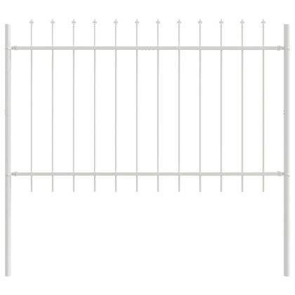 Градска ограда 4 pcs Бяло 6,8 x 1 м Прахово боядисана стомана