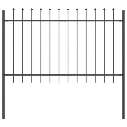 Градска ограда 5 pcs Сив 8,5 x 0,8 м Прахово боядисана стомана