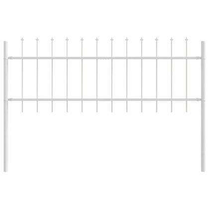 Градска ограда Бяло 8.5 x 0.6 м Прахово покритие стомана