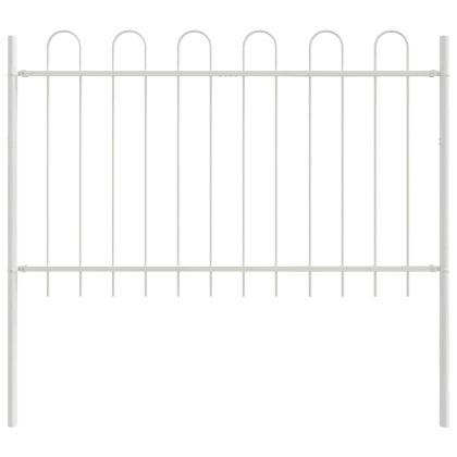 Градска ограда Бяло 11.9 x 1 м Прахово покритие стомана
