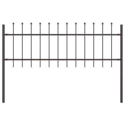 Градска ограда Сив 13.6 x 0.6 м Прахово покритие стомана