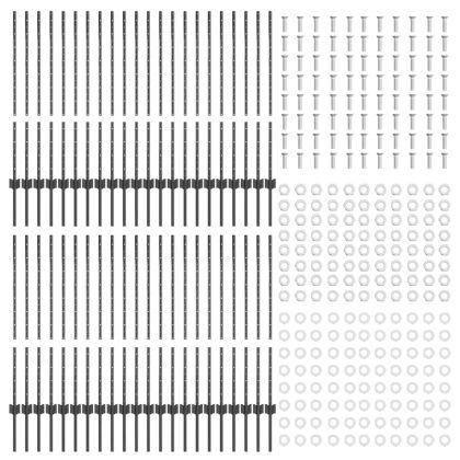 Оградни стълбове 88 pcs Сив 140 cm Стомана