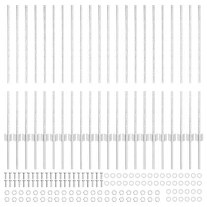 Оградни стълбове 44 pcs Сребрист 140 cm Стомана