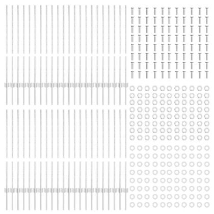 Оградни стълбове 88 pcs Сребрист 140 cm Стомана