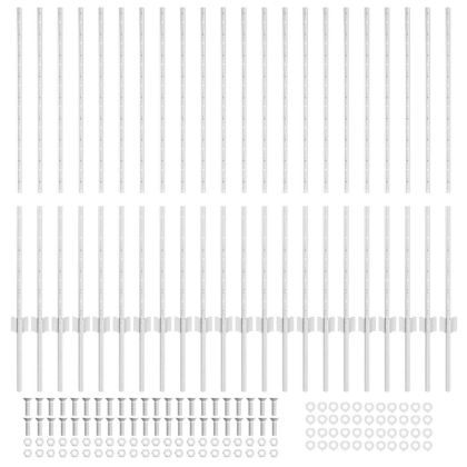 Оградни стълбове 44 pcs Сребрист 160 cm Стомана