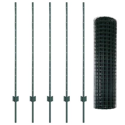 Ограда и колче Зелен 1,2 x 10 m Стомана