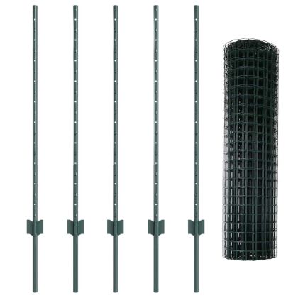Ограда и колче Зелен 1 x 10 m Стомана