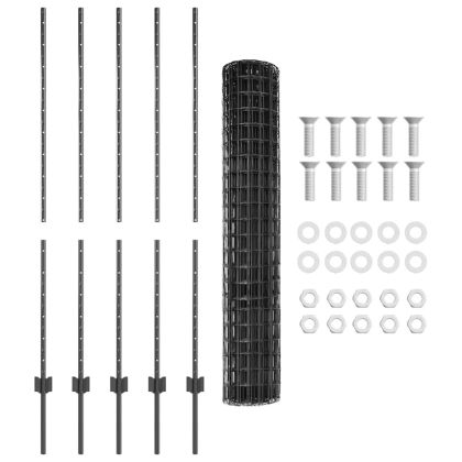 Ограда и колче Сив 1,4 x 10 m Стомана
