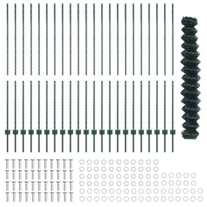 Ограда и колче Зелен 1,5 x 25 m Стомана