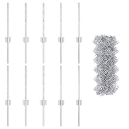 Ограда и колче Сребрист 0,4 x 10 м Стомана