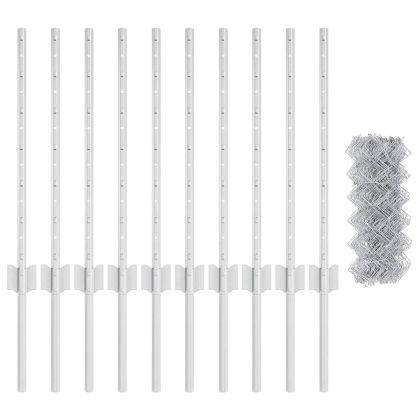 Ограда и колче Сребрист 0,6 x 10 м Стомана