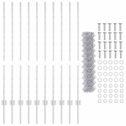 Ограда и колче Сребрист 1,2 x 10 m Стомана