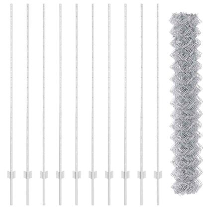 Ограда и колче Сребрист 1,6 x 10 m Стомана