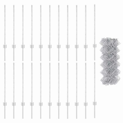Ограда и колче Сребрист 0,8 x 25 m Стомана