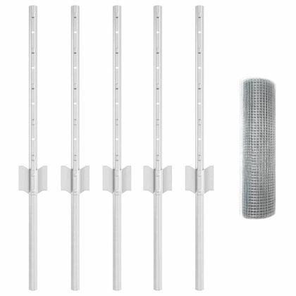 Ограда и колче Сребрист 0,4 x 10 м Стомана