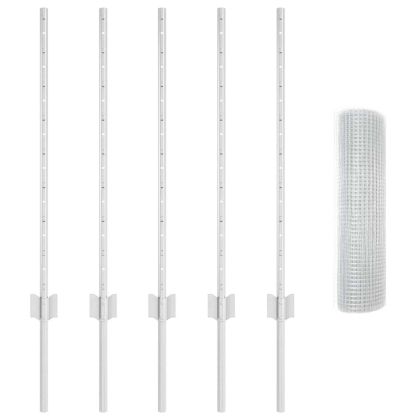 Ограда и колче Сребрист 0,8 x 10 m Стомана