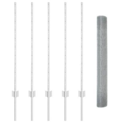 Ограда и колче Сребрист 1 x 10 m Стомана