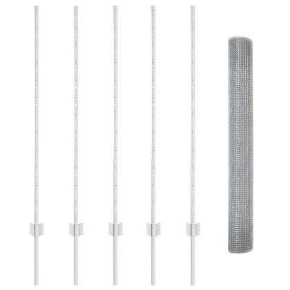 Ограда и колче Сребрист 1,2 x 10 m Стомана