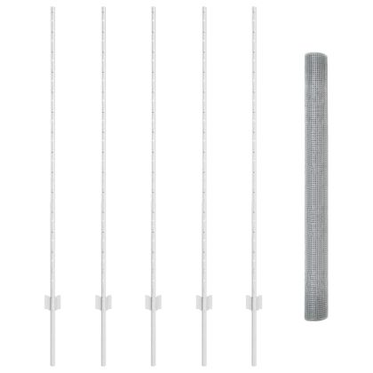 Ограда и колче Сребрист 1,4 x 10 m Стомана